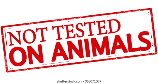 Rubber stamp with text not tested on animals inside, vector illustration