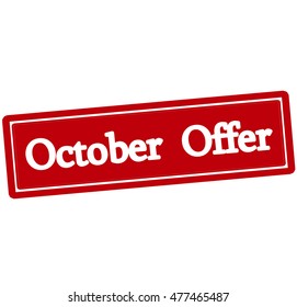 Rubber stamp with text October offer inside, vector illustration