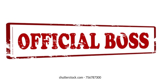 Rubber stamp with text official boss inside, vector illustration
