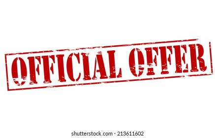 Rubber stamp with text official offer inside, vector illustration