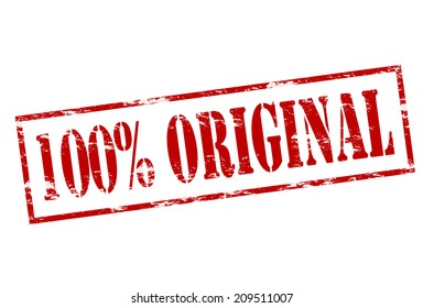Rubber stamp with text one hundred percent original inside, vector illustration