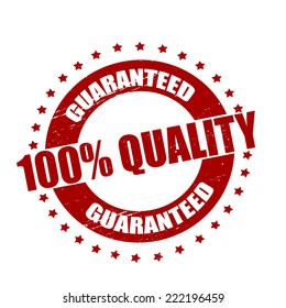 Rubber stamp with text one hundred percent quality inside, vector illustration