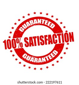 Rubber stamp with text one hundred percent satisfaction inside, vector illustration