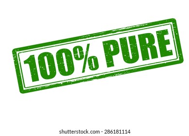 Rubber stamp with text one hundred percent pure inside, vector illustration