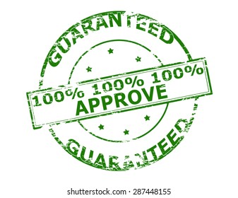 Rubber stamp with text one hundred percent approve inside, vector illustration