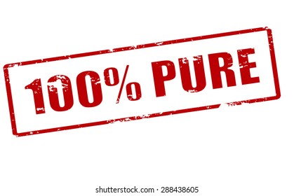 Rubber stamp with text one hundred percent pure inside, vector illustration