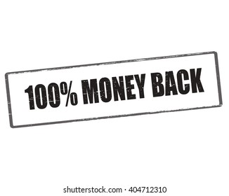 Rubber stamp with text one hundred percent money back inside, vector illustration