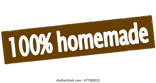 Rubber stamp with text one hundred percent homemade inside, vector illustration