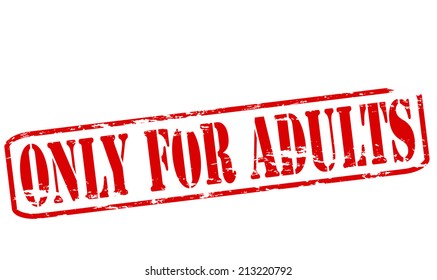 Rubber stamp with text only for adults inside, vector illustration