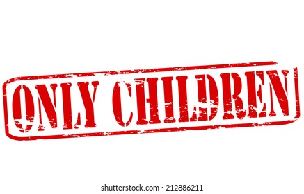 Rubber stamp with text only children inside, vector illustration