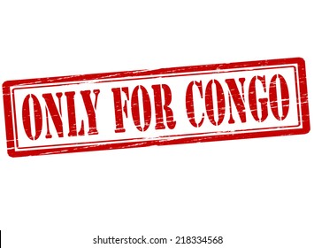Rubber stamp with text only for Congo inside, vector illustration