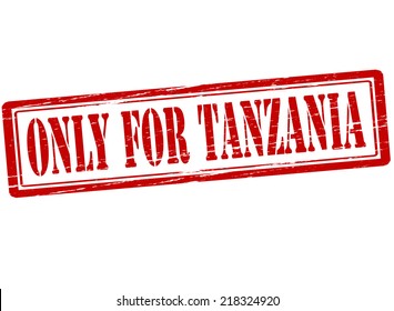 Rubber stamp with text only for Tanzania inside, vector illustration