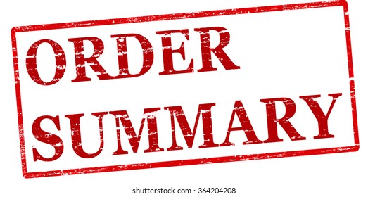 Rubber stamp with text order summary inside, vector illustration