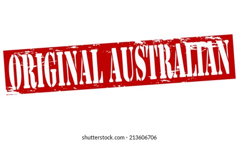 Rubber stamp with text original Australian inside, vector illustration