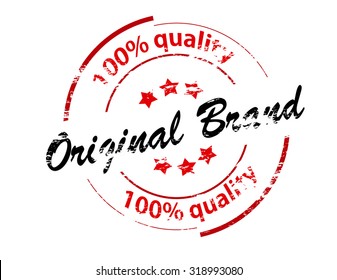 Rubber stamp with text original brand inside, vector illustration