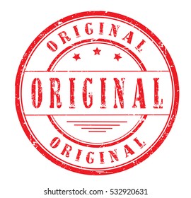 rubber stamp with text "original" on white, vector illustration