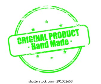 Rubber stamp with text original product hand made inside, vector illustration