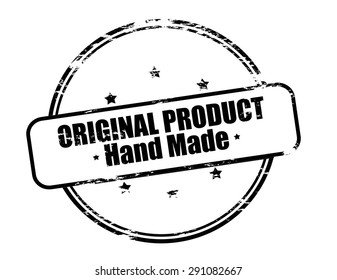 Rubber stamp with text original product hand made inside, vector illustration