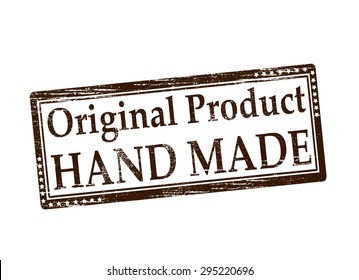 Rubber stamp with text original product hand made inside, vector illustration