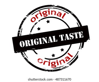 Rubber stamp with text original taste inside, vector illustration