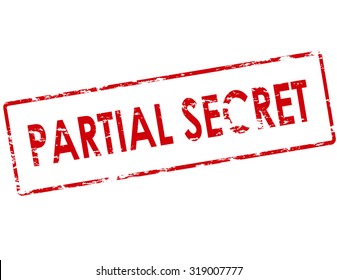 Rubber stamp with text partial secret inside, vector illustration