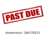 Rubber stamp with text past due inside, vector illustration