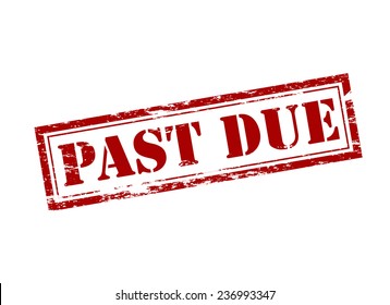 Rubber stamp with text past due inside, vector illustration