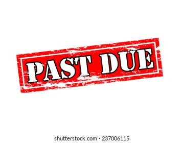 Rubber stamp with text past due inside, vector illustration