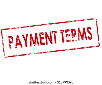 Rubber stamp with text payment terms inside, vector illustration
