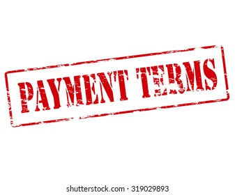 Rubber stamp with text payment terms inside, vector illustration