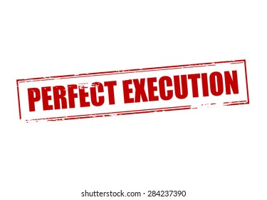 Rubber Stamp Text Perfect Execution Inside Stock Vector (Royalty Free ...
