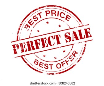 Rubber stamp with text perfect sale inside, vector illustration