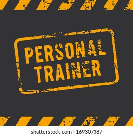 Rubber stamp with the text personal trainer