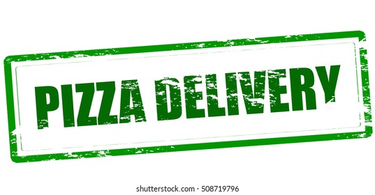 Rubber stamp with text pizza delivery inside, vector illustration