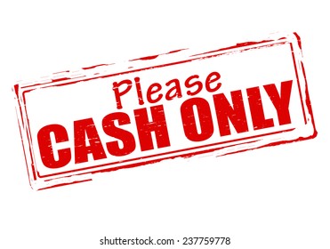Rubber stamp with text please cash only inside, vector illustration