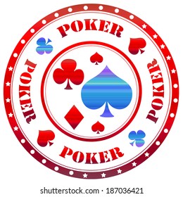 Rubber stamp with text Poker,vector illustration