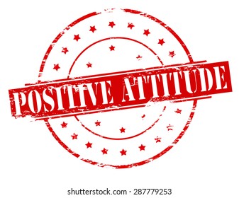 Rubber stamp with text positive attitude inside, vector illustration