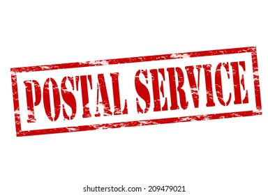Rubber stamp with text postal service inside, vector illustration