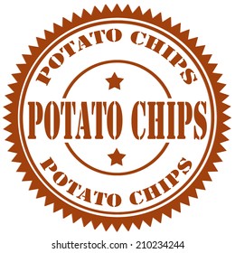 Rubber stamp with text Potato Chips,vector illustration