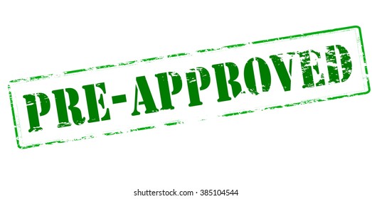 Rubber stamp with text pre approved inside, vector illustration