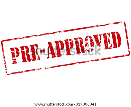 Rubber stamp with text pre approved inside, vector illustration