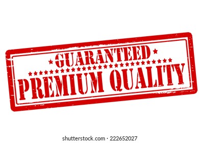 Rubber stamp with text premium quality inside, vector illustration
