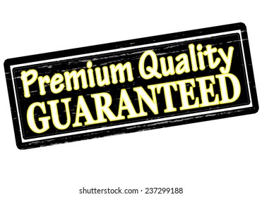 Rubber stamp with text premium quality guaranteed inside, vector illustration