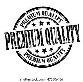 rubber stamp with text "premium quality" on white, vector illustration