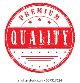rubber stamp with text "premium quality" on white, vector illustration