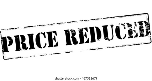 Rubber stamp with text price reduce inside, vector illustration