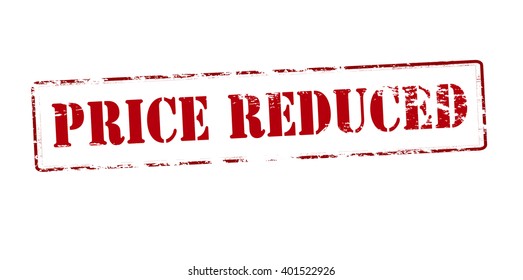 Rubber stamp with text price reduced inside, vector illustration`