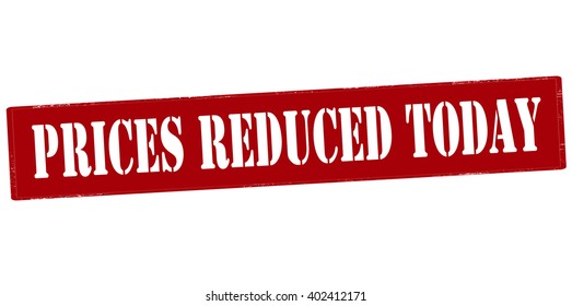 Rubber stamp with text prices reduced today inside, vector illustration