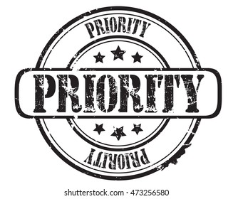 rubber stamp with text "priority" on white, vector illustration