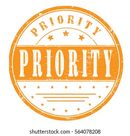 rubber stamp with text "priority" on white, vector illustration